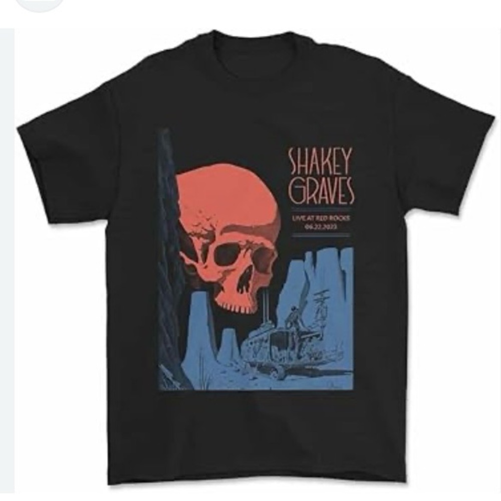 SHAKEY GRAVES Live at Red Rocks 2023 Skull Band Tee Mens XL